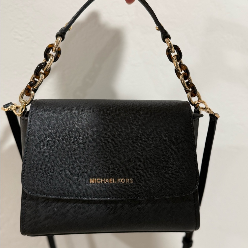 Michael Kors Black Crossbody Bag with Gold Accents - Picture 2 of 4